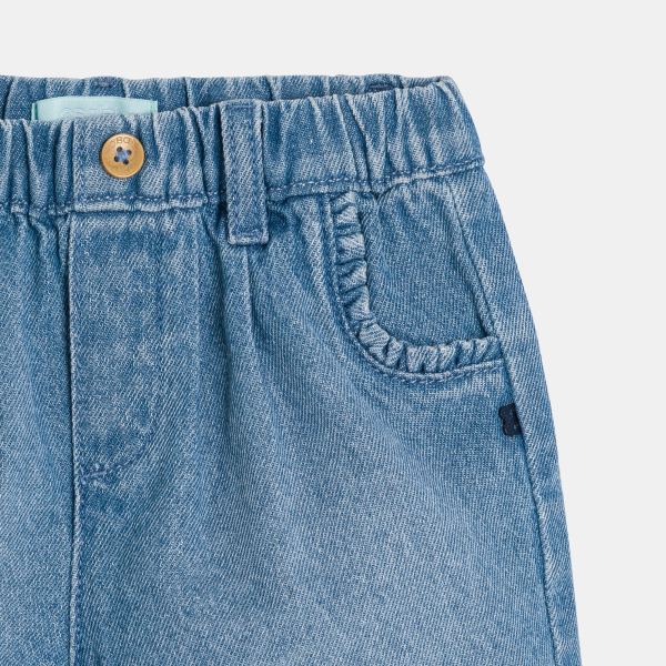 شورت جينز أرزق للفتاة الرضيعة